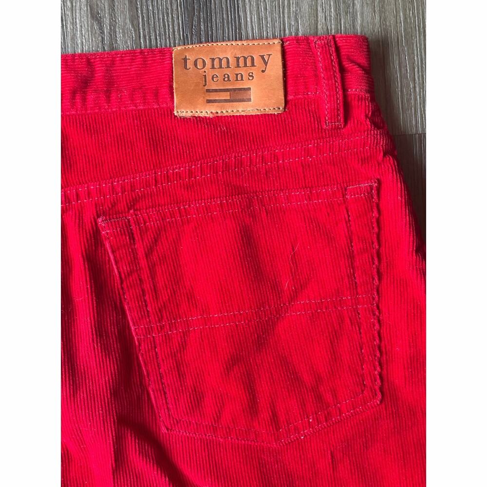Tommy Hilfiger Fine wale red corduroy skirt sz 11 A-line maxi length modest - Picture 5 of 7